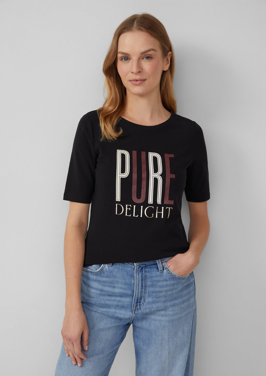 Jersey-T-Shirt im Slim Fit mit Frontprint