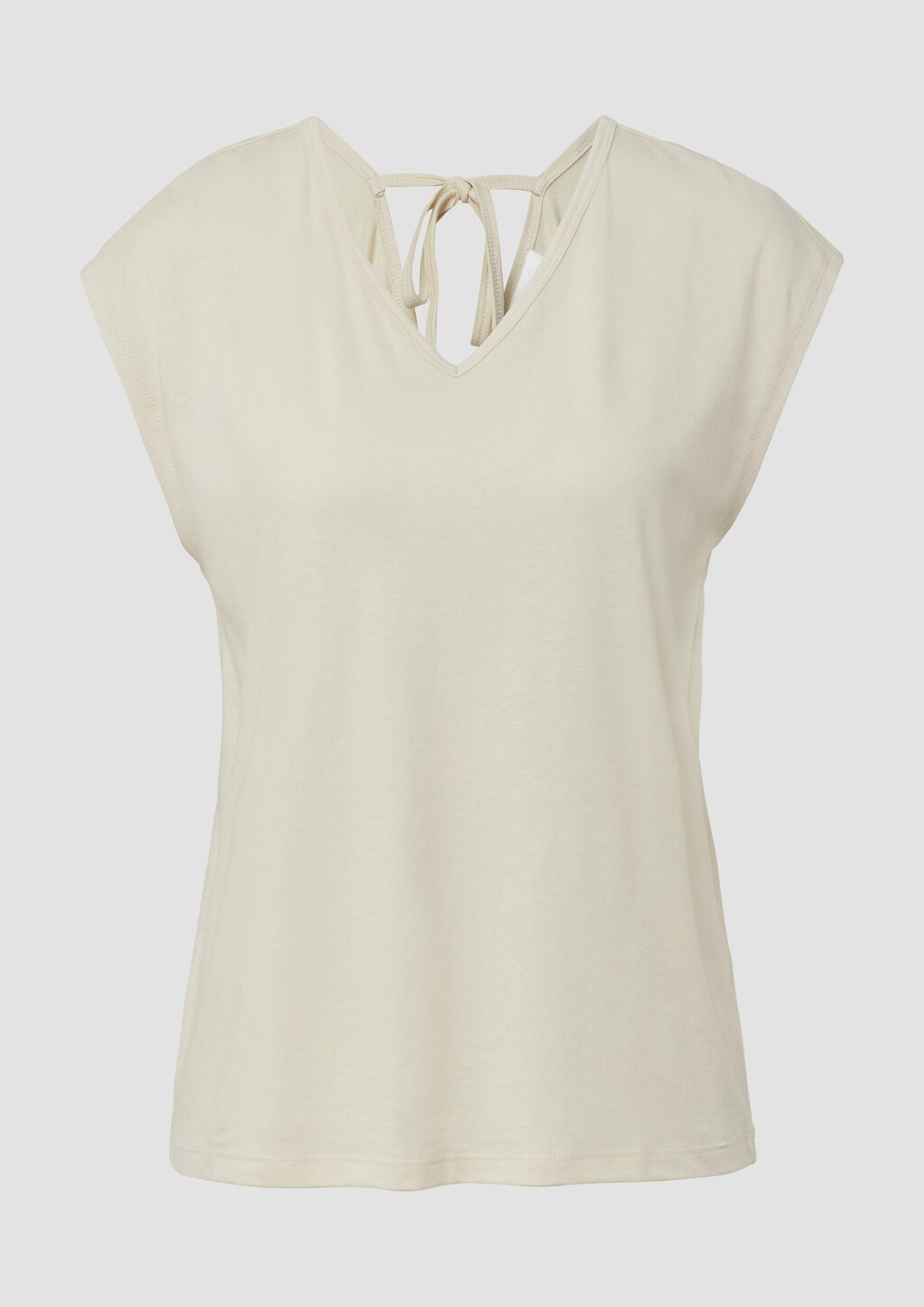 T-Shirt mit V-Ausschnitt und Rücken-Detail