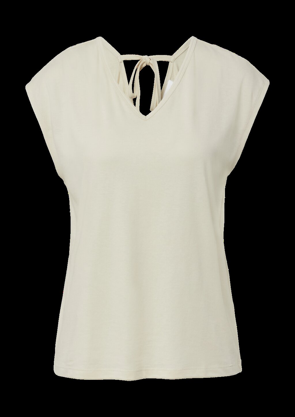 T-Shirt mit V-Ausschnitt und Rücken-Detail