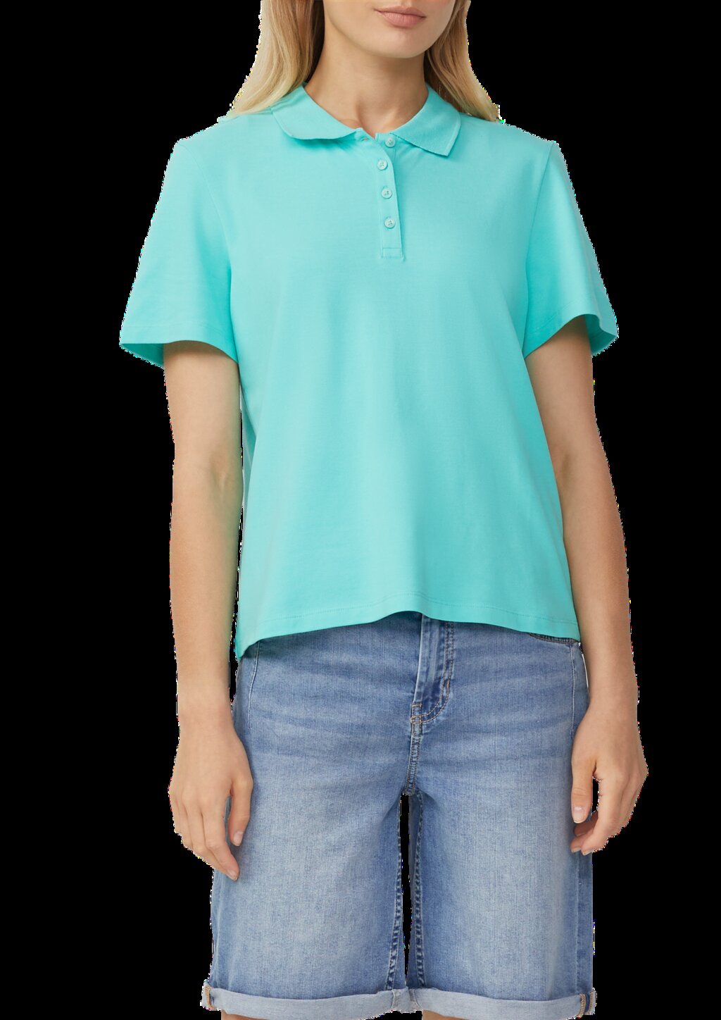 Verkürztes Poloshirt aus Baumwollpiqué