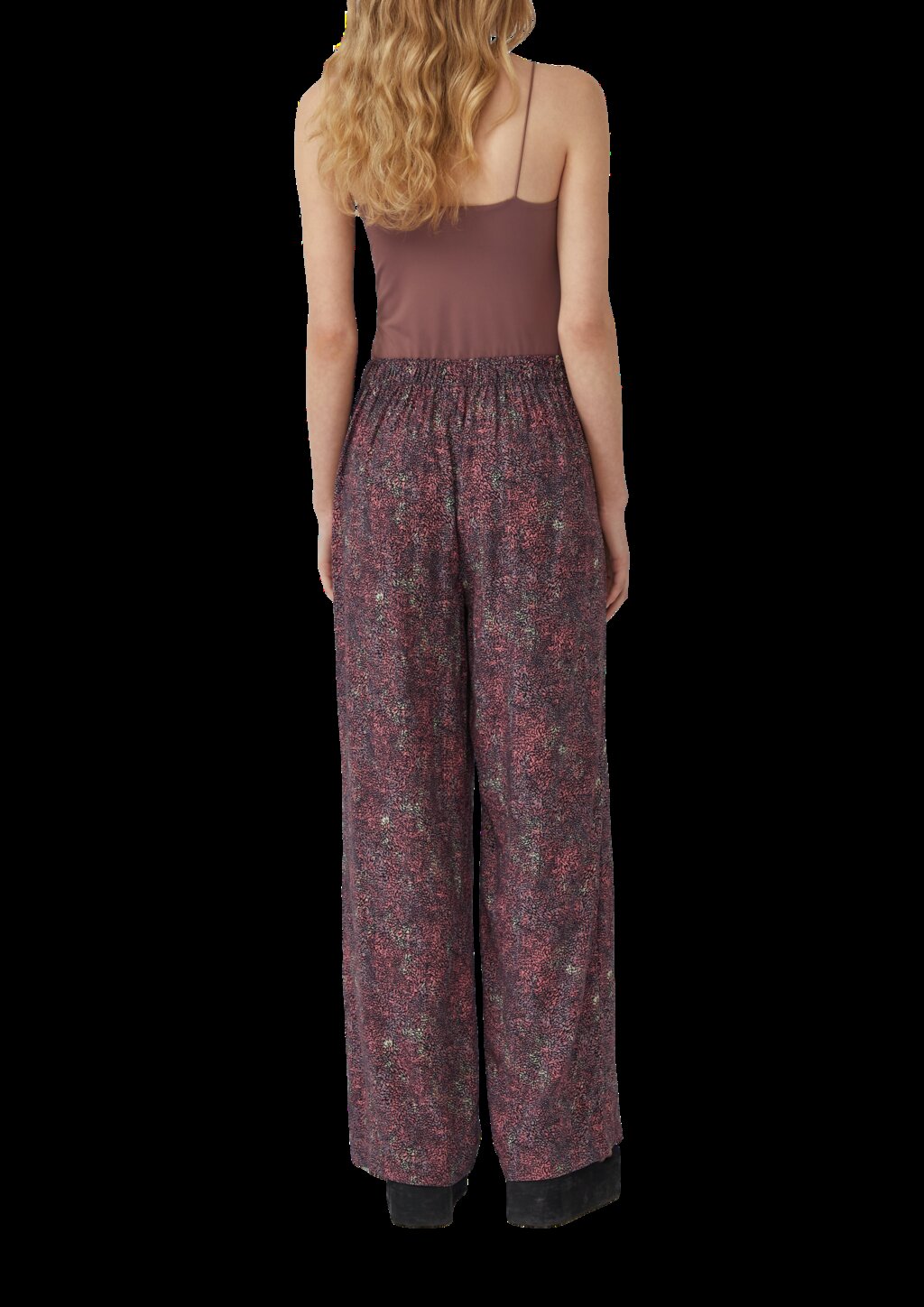 High-Rise-Hose mit Print aus Viskose