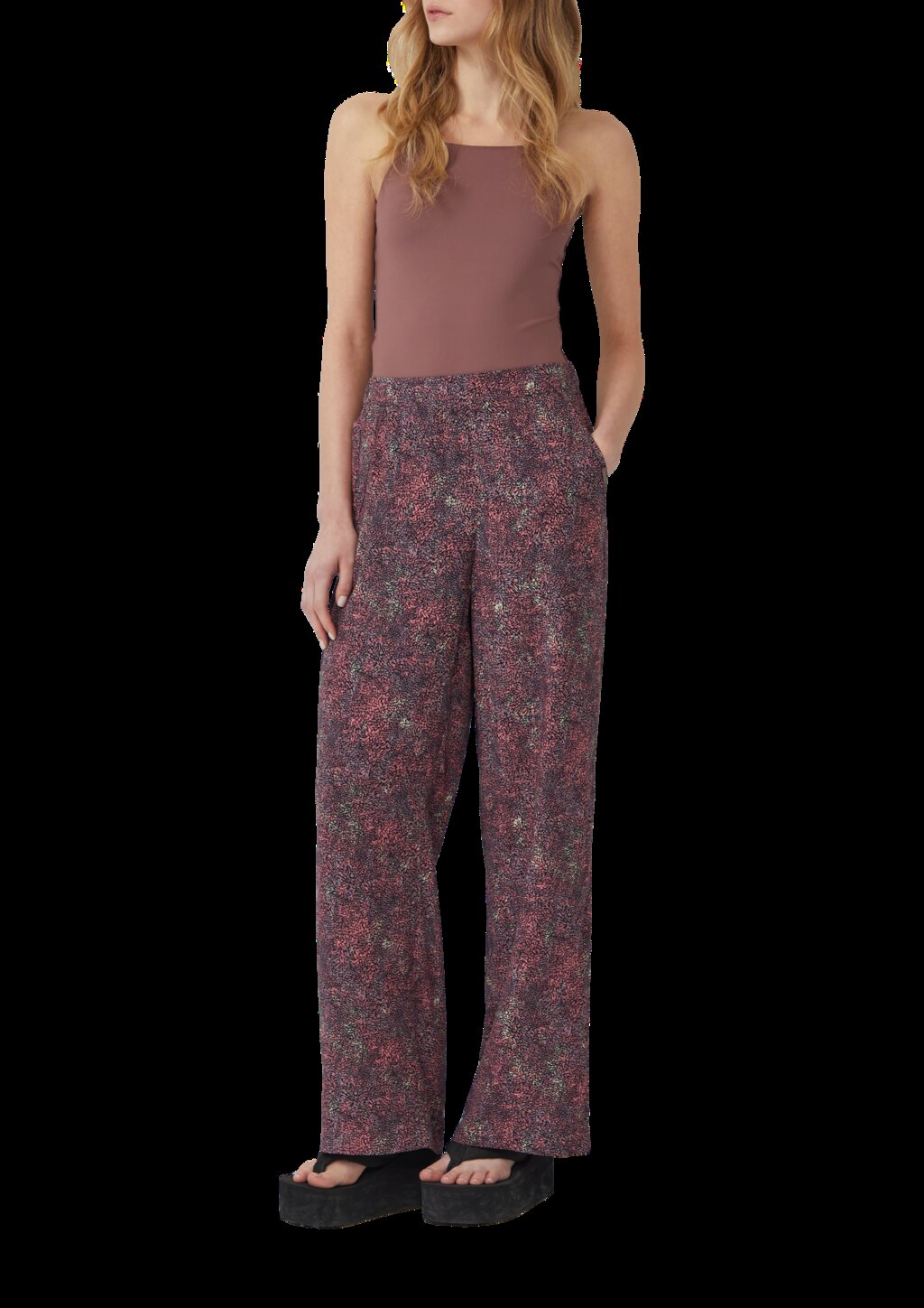 High-Rise-Hose mit Print aus Viskose