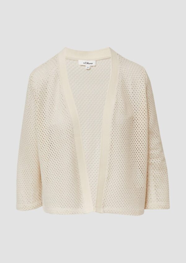 Transparenter Cardigan aus Ajourjersey