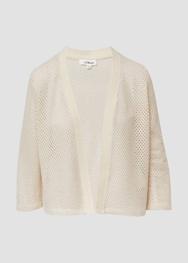 Transparenter Cardigan aus Ajourjersey