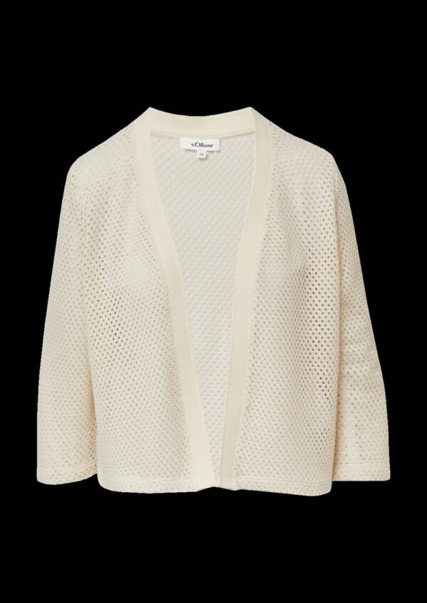 Transparenter Cardigan aus Ajourjersey