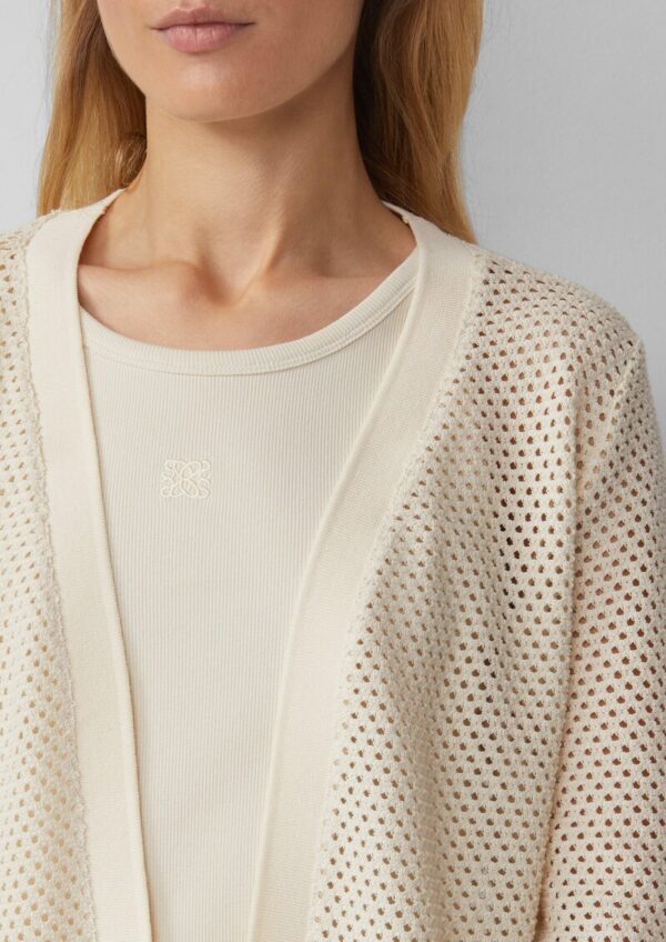 Transparenter Cardigan aus Ajourjersey