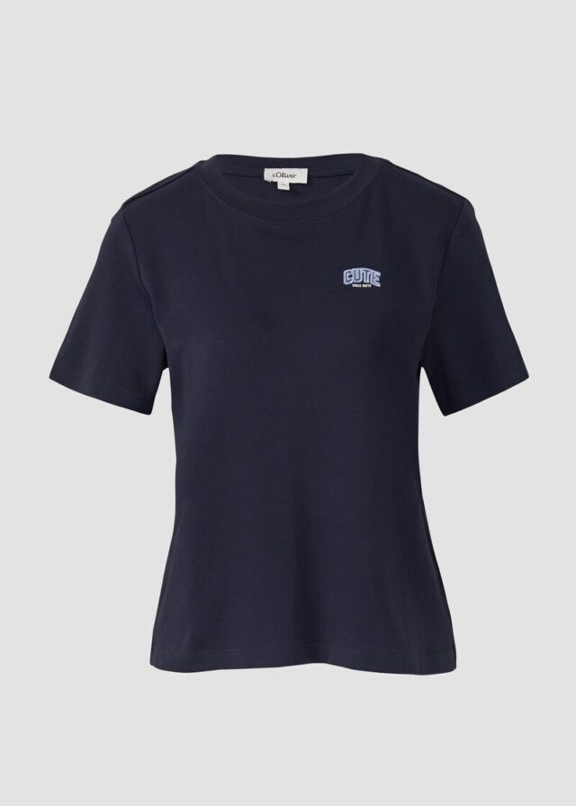 T-Shirt aus Interlockjersey mit kleinem Patch