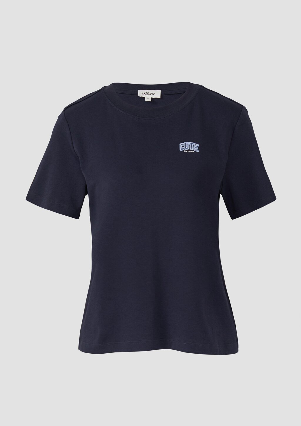 T-Shirt aus Interlockjersey mit kleinem Patch