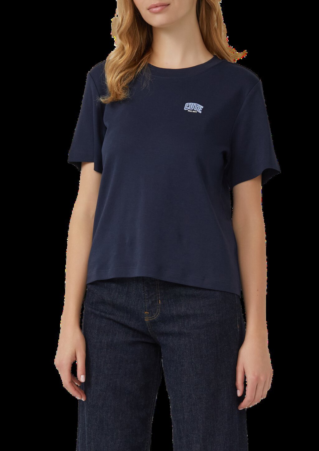 T-Shirt aus Interlockjersey mit kleinem Patch