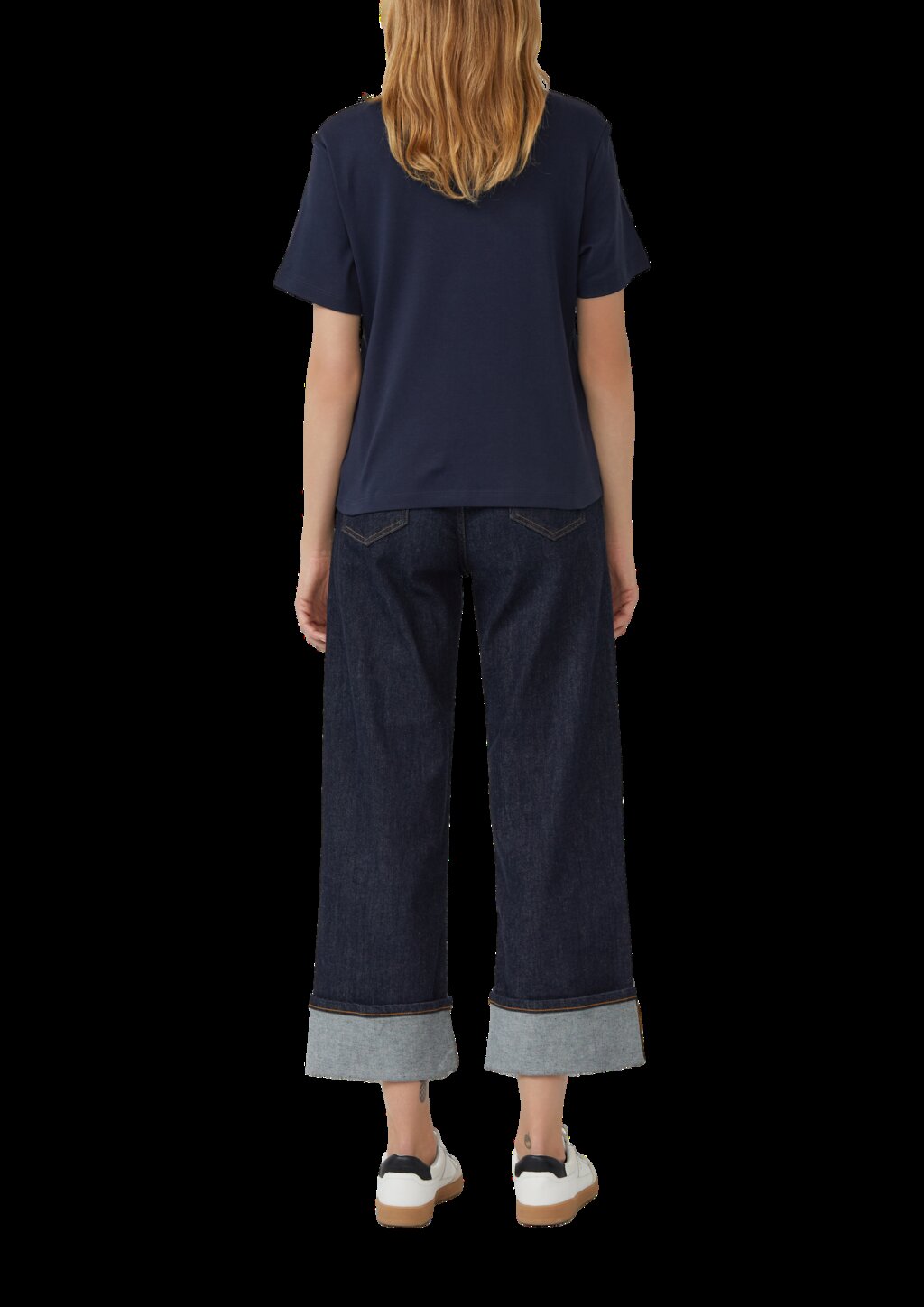 T-Shirt aus Interlockjersey mit kleinem Patch