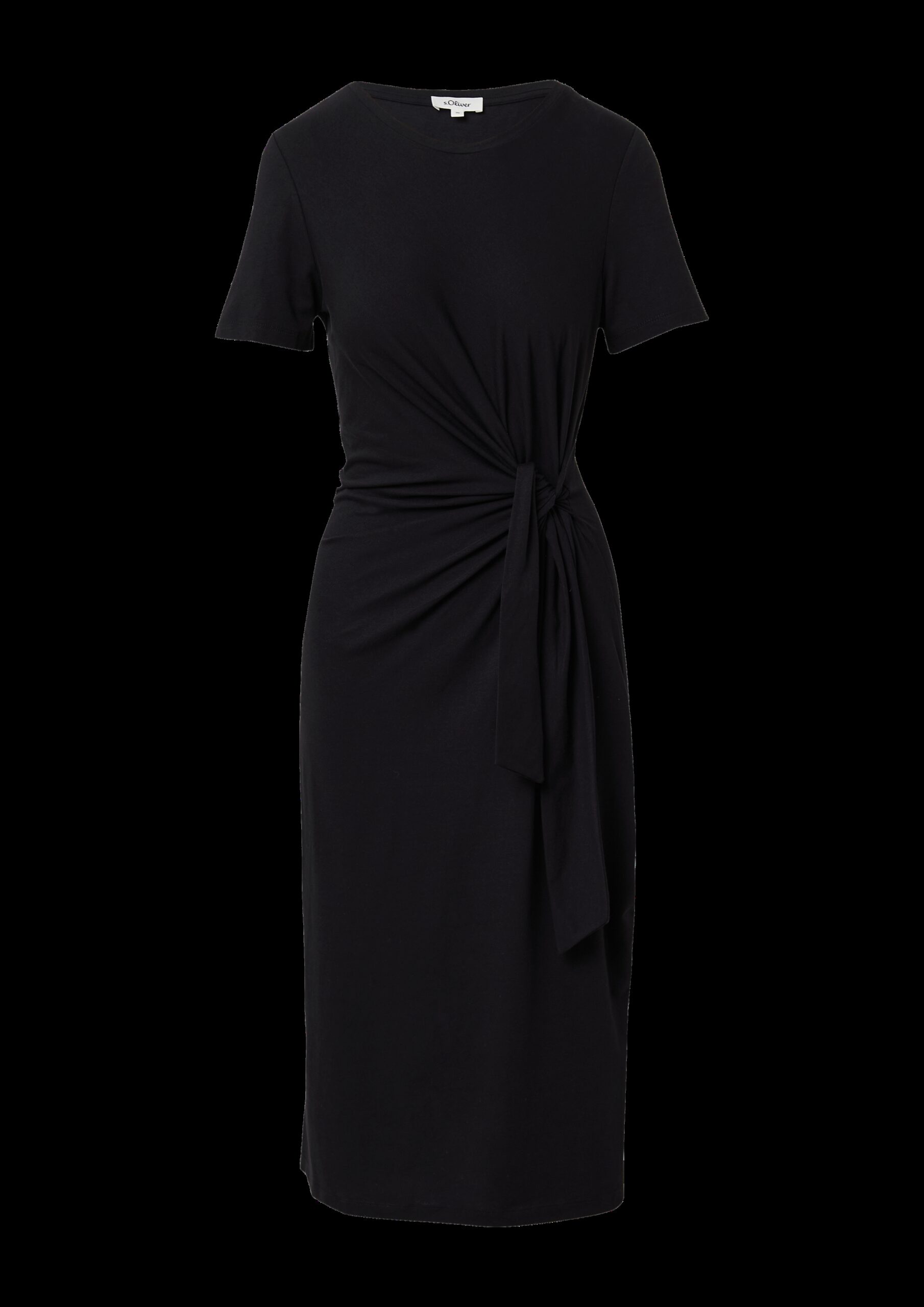 Jersey-Kleid mit Knotendetail und Raffung