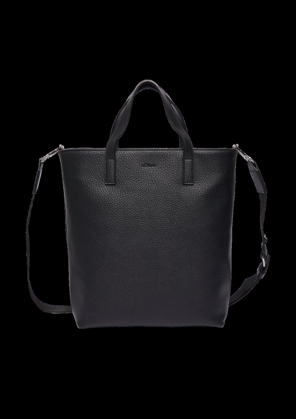 Shopper aus Lederimitat mit abnehmbarem Logo-Schulterriemen