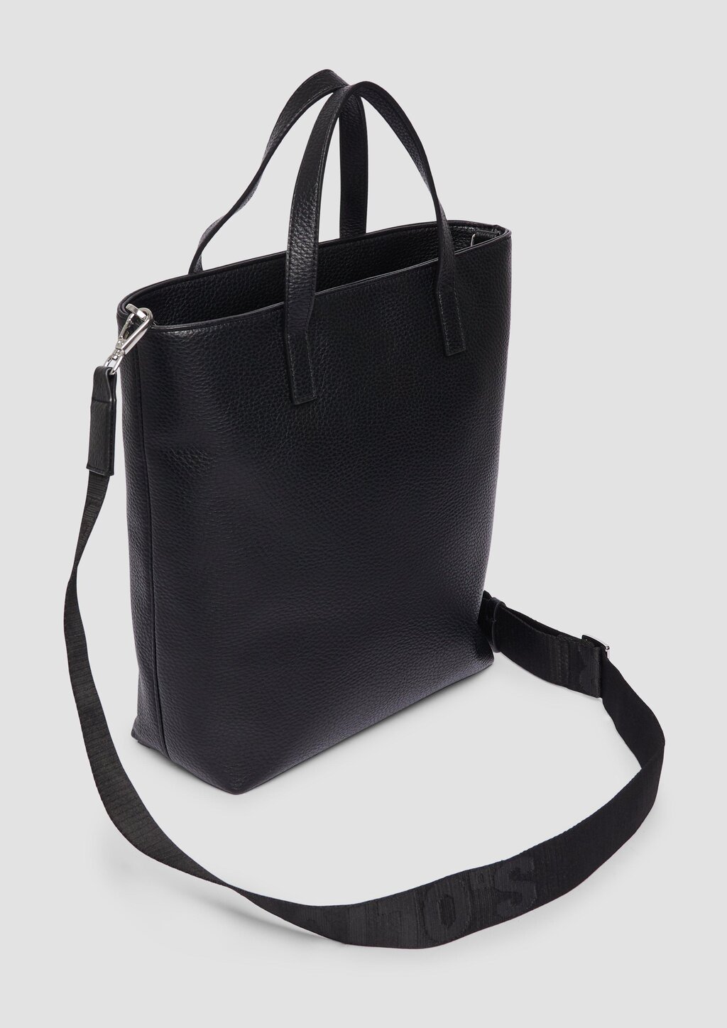 Shopper aus Lederimitat mit abnehmbarem Logo-Schulterriemen