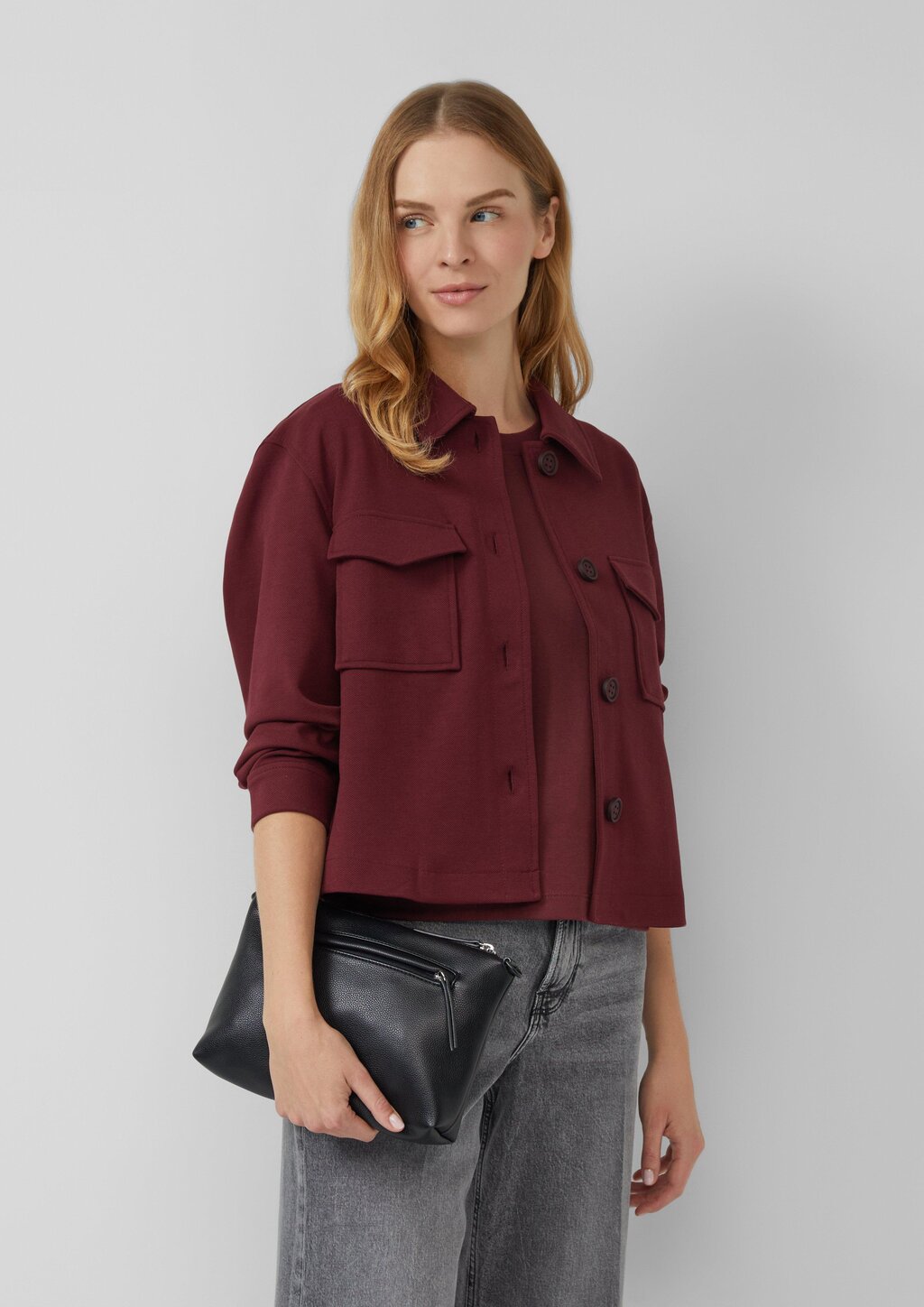 City-Bag aus Lederimitat mit abnehmbarem Schultergurt