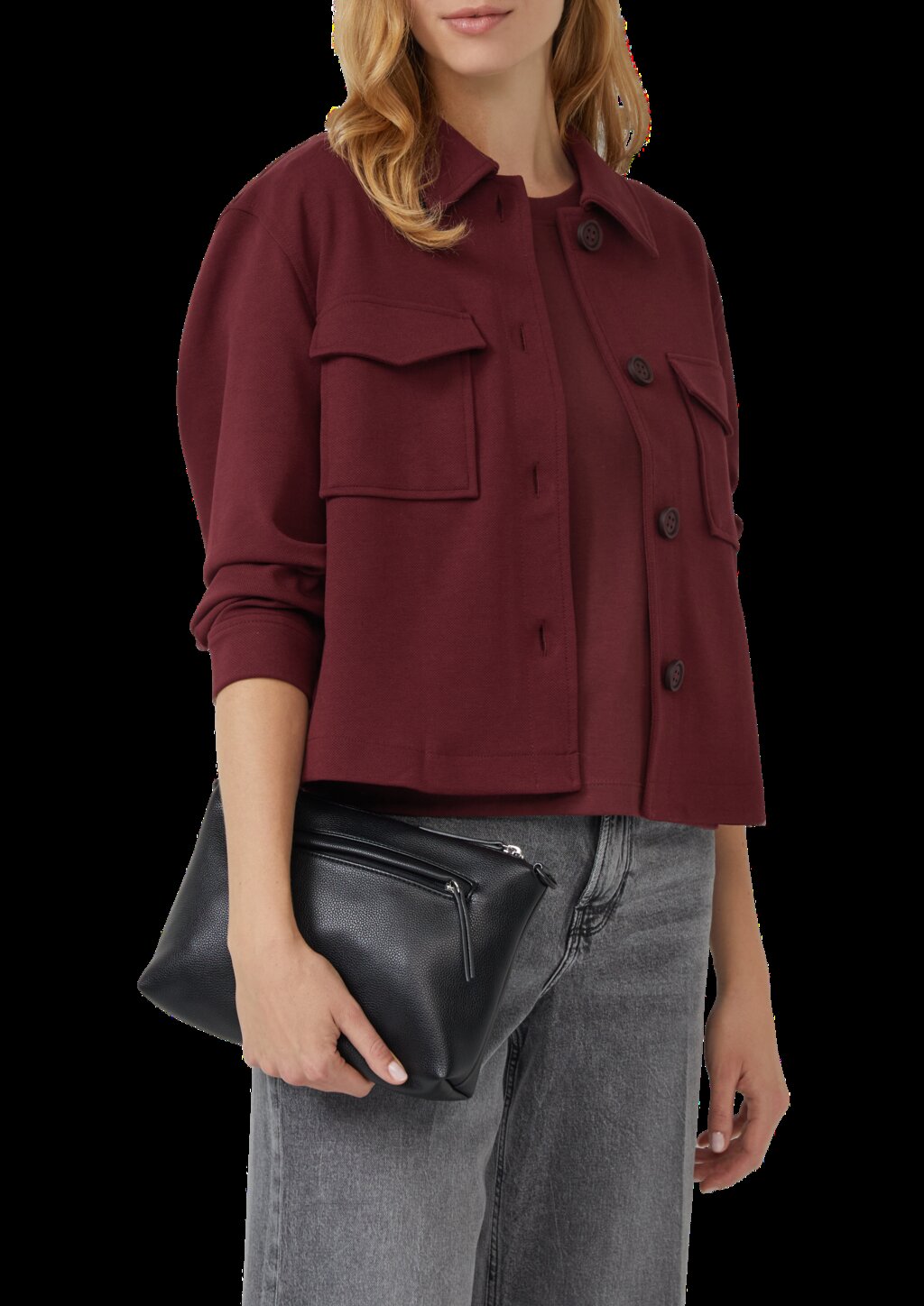 City-Bag aus Lederimitat mit abnehmbarem Schultergurt