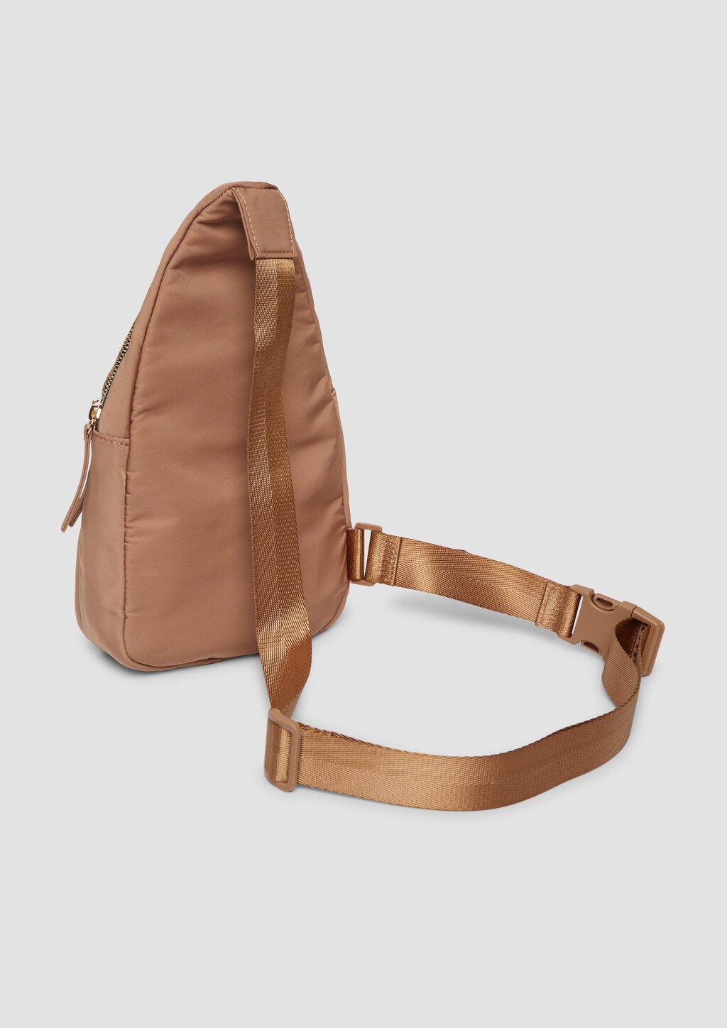 Schultertasche mit aufgesetzter Mesh-Tasche