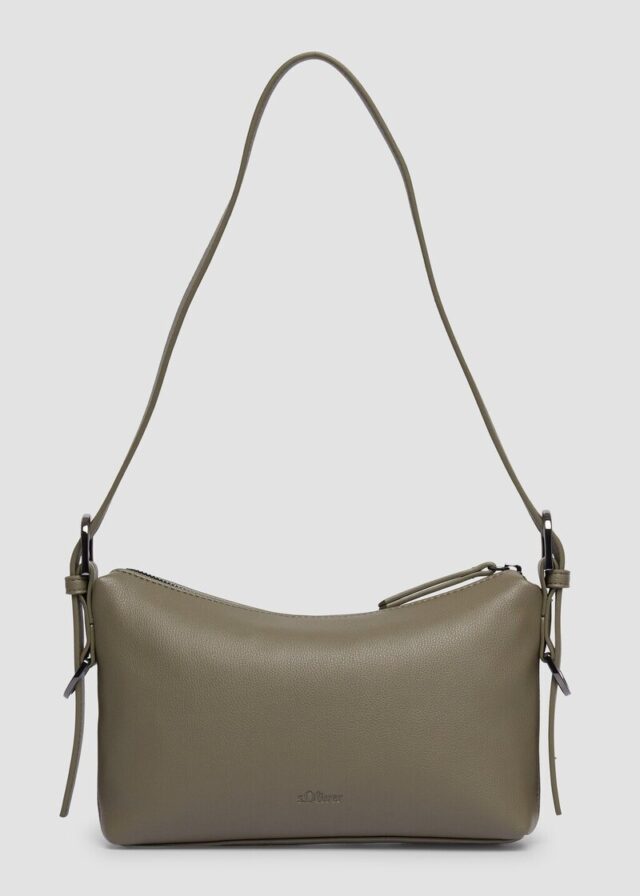 Schultertasche in Leder-Optik mit längenverstellbarem Gurt und Reißverschlussfach