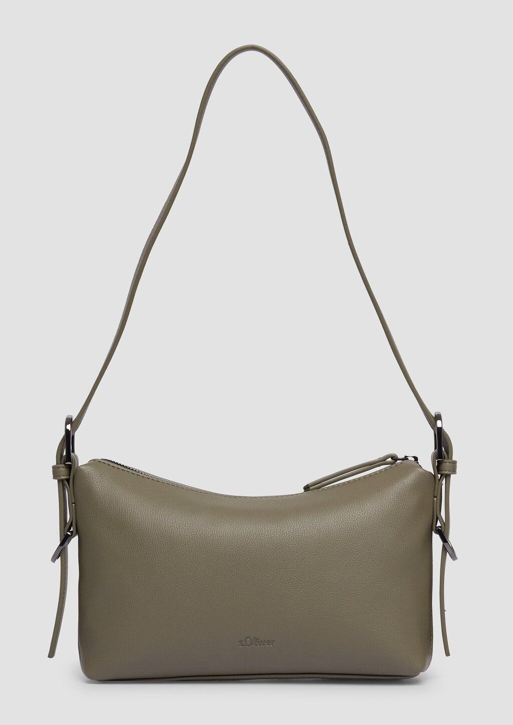 Schultertasche in Leder-Optik mit längenverstellbarem Gurt und Reißverschlussfach