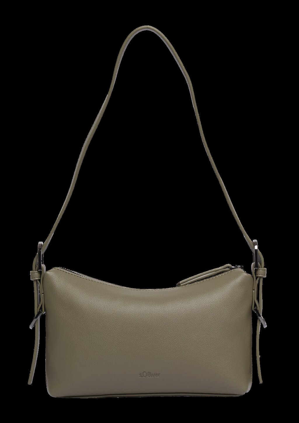 Schultertasche in Leder-Optik mit längenverstellbarem Gurt und Reißverschlussfach