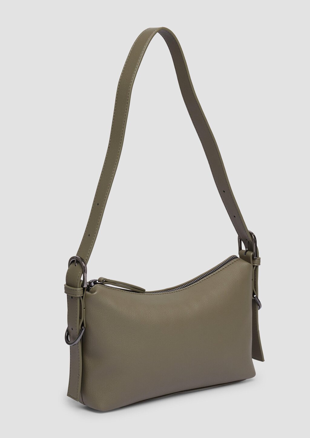 Schultertasche in Leder-Optik mit längenverstellbarem Gurt und Reißverschlussfach