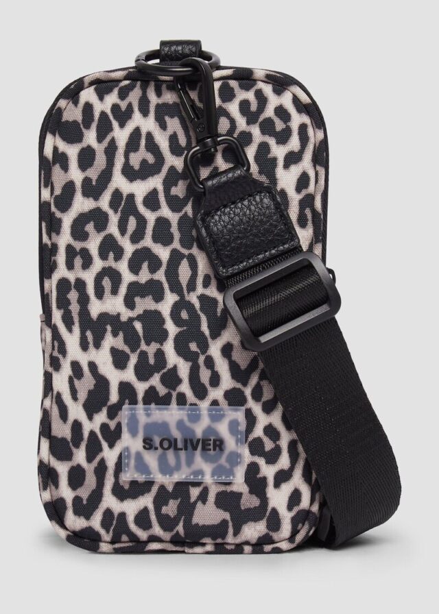 Handy-Tasche aus Nylon mit Leo-Print