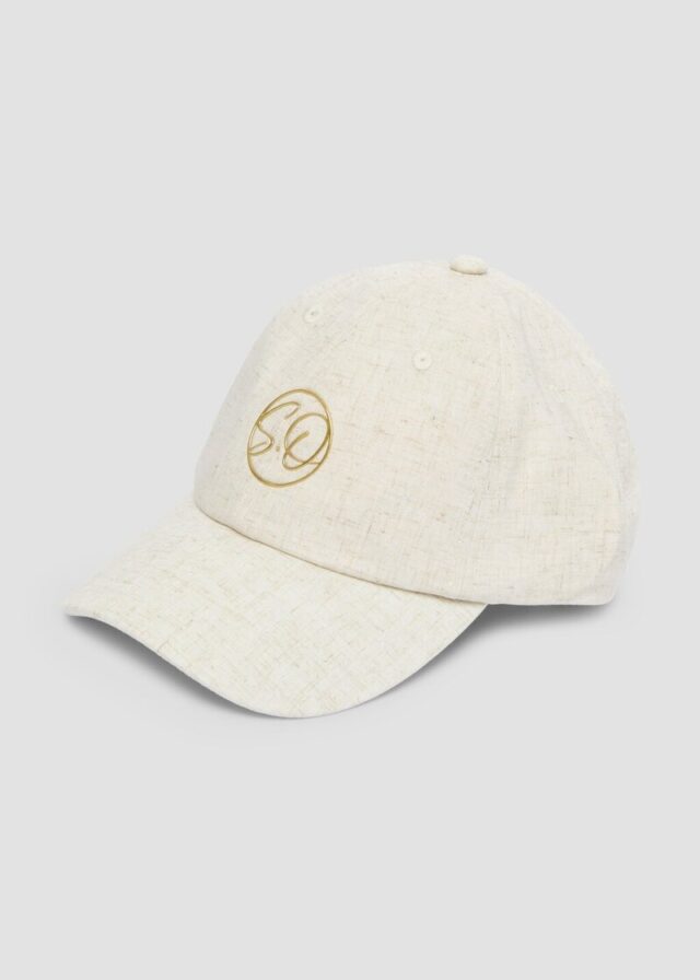 Melierte Kappe mit Schmuckdetail