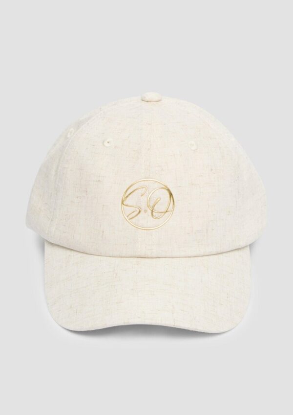 Melierte Kappe mit Schmuckdetail