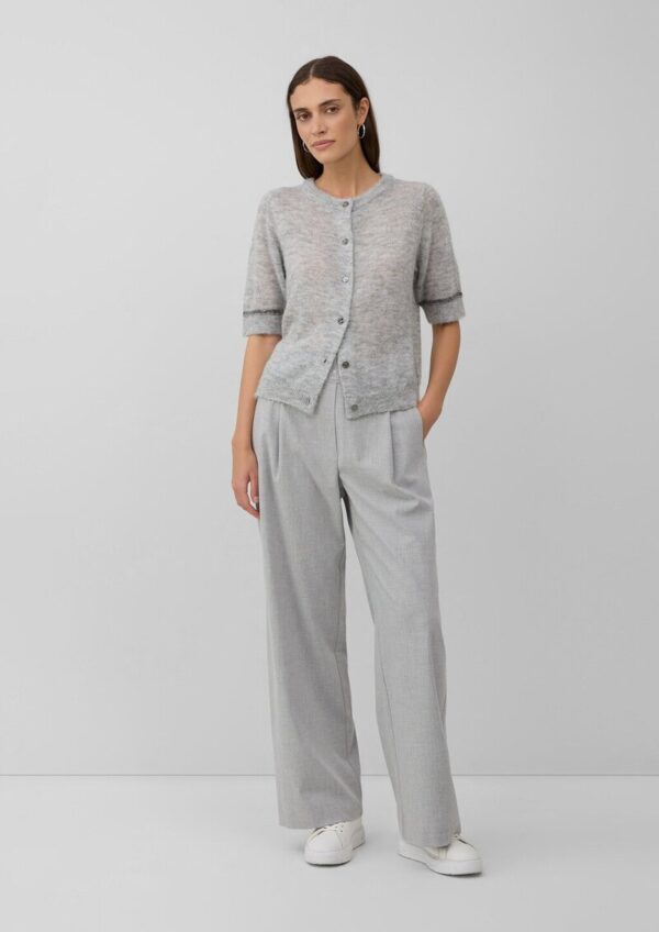 Alpakamix-Cardigan mit Kontrast-Details und Pailletten