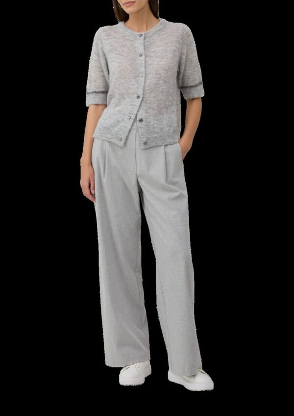 Alpakamix-Cardigan mit Kontrast-Details und Pailletten