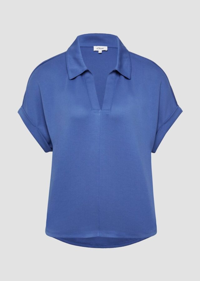 Verkürztes Shirt mit Polokragen