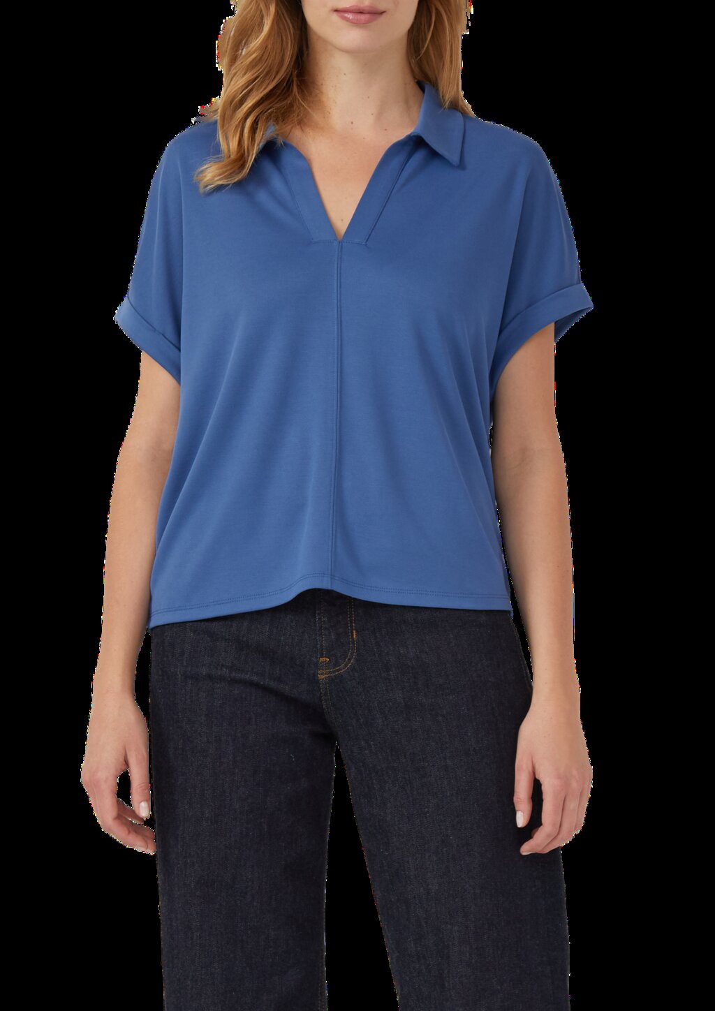 Verkürztes Shirt mit Polokragen