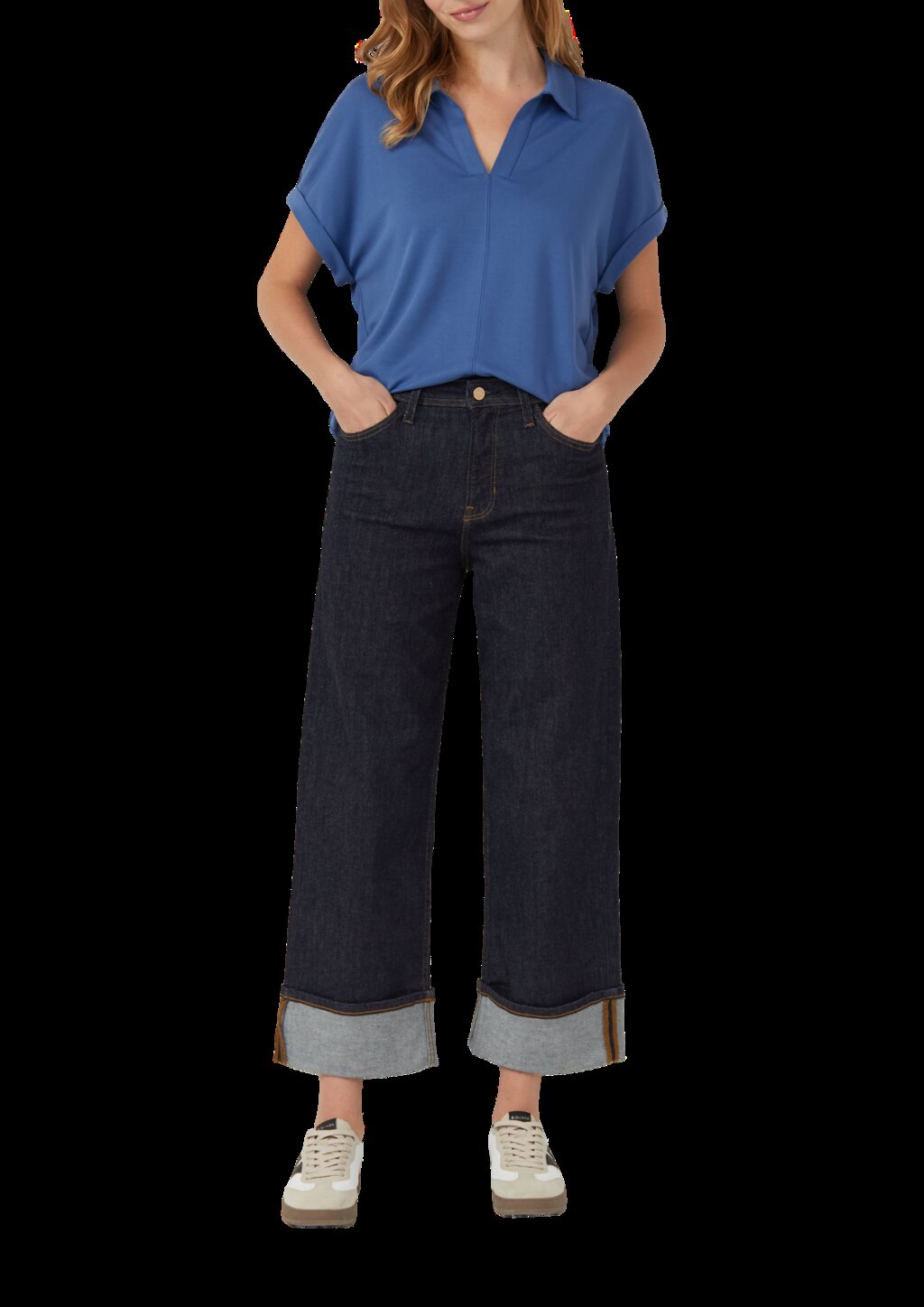 Verkürztes Shirt mit Polokragen