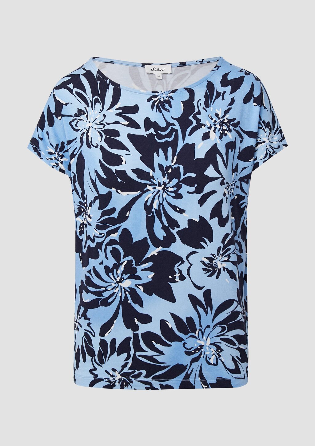 Fließendes Jersey-Shirt mit überschnittenen Schultern