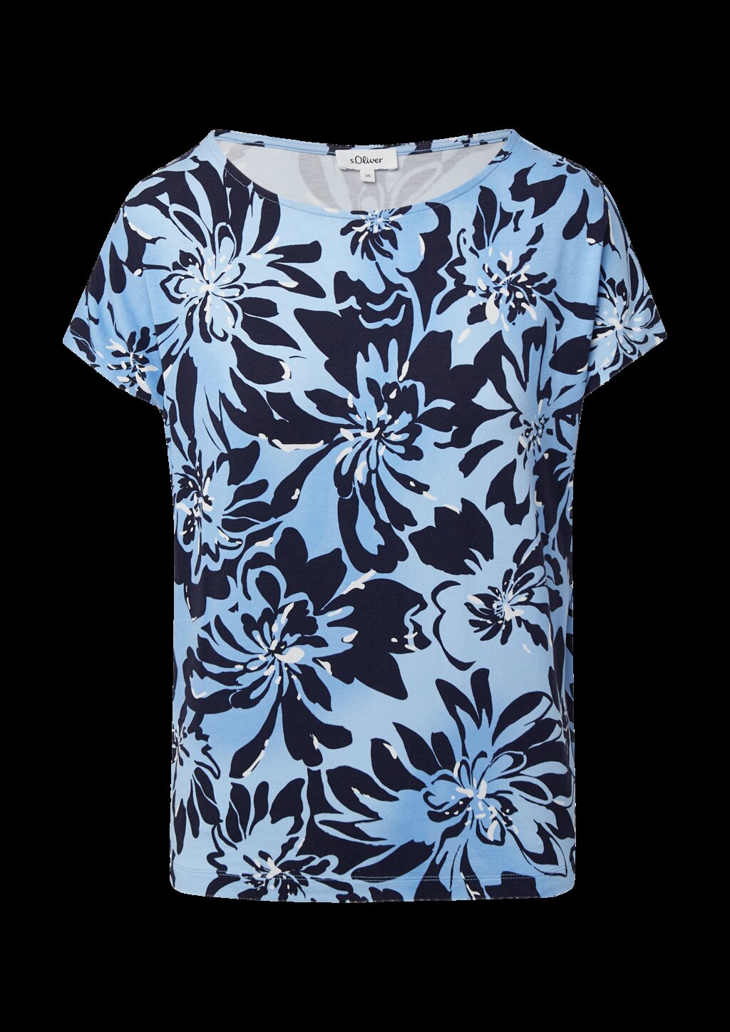 Fließendes Jersey-Shirt mit überschnittenen Schultern