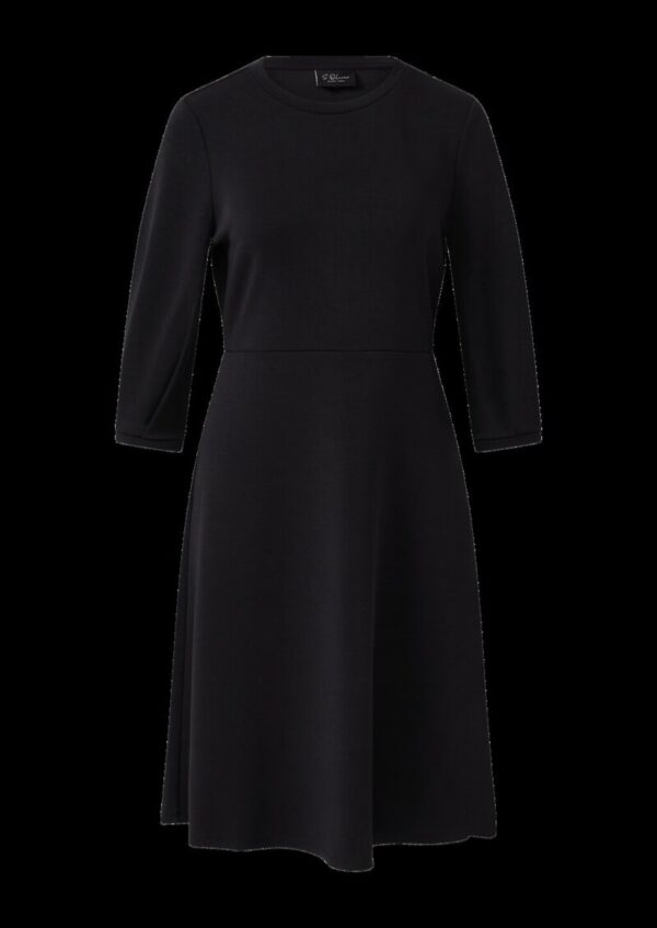 Ausgestelltes Scuba-Kleid mit 3/4-Ärmeln