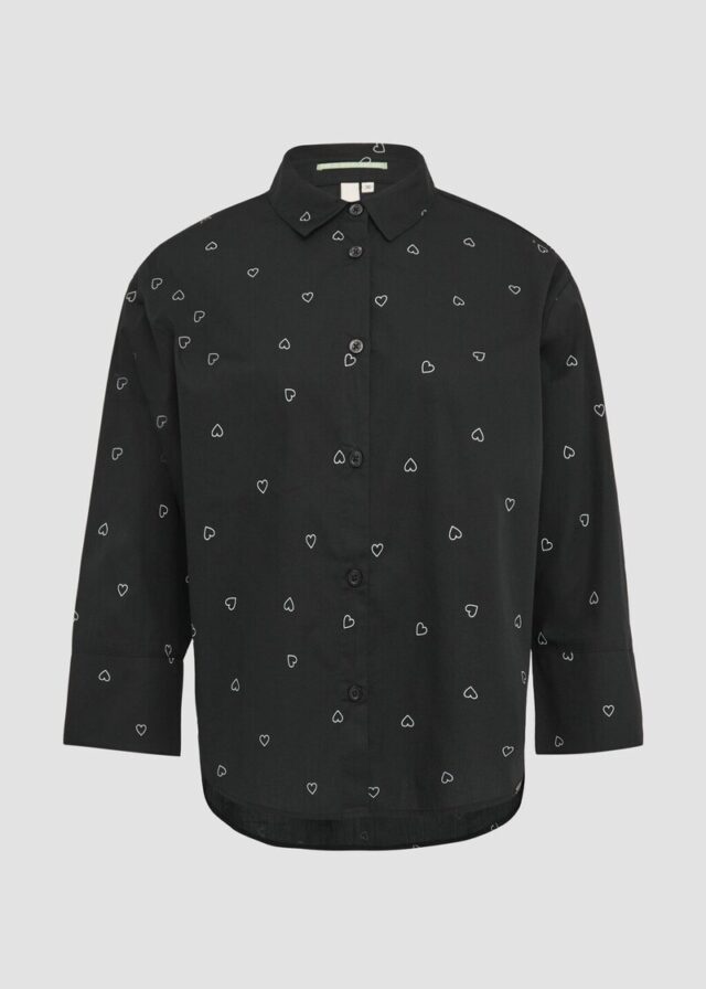 Baumwollbluse mit All-over-Print