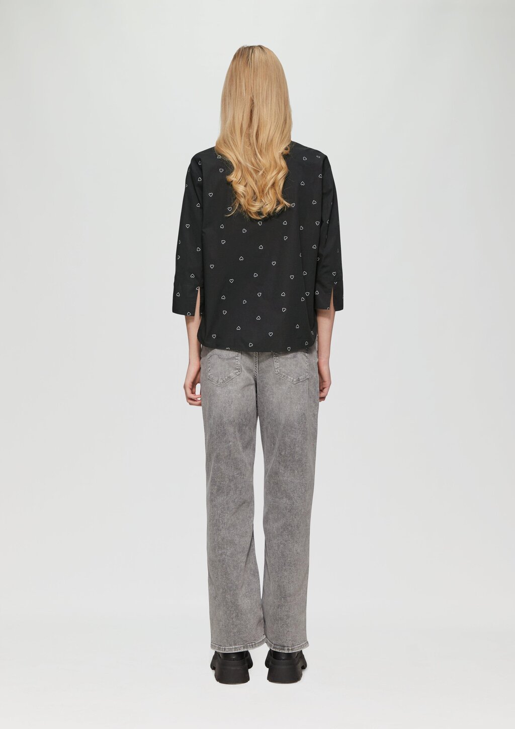 Baumwollbluse mit All-over-Print