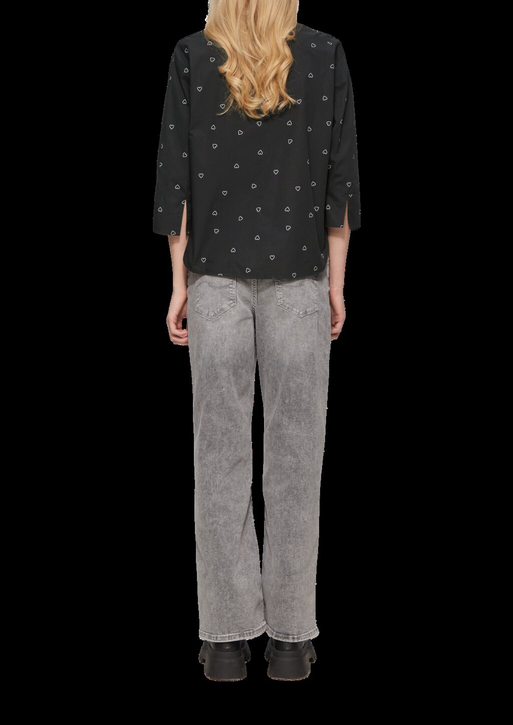 Baumwollbluse mit All-over-Print