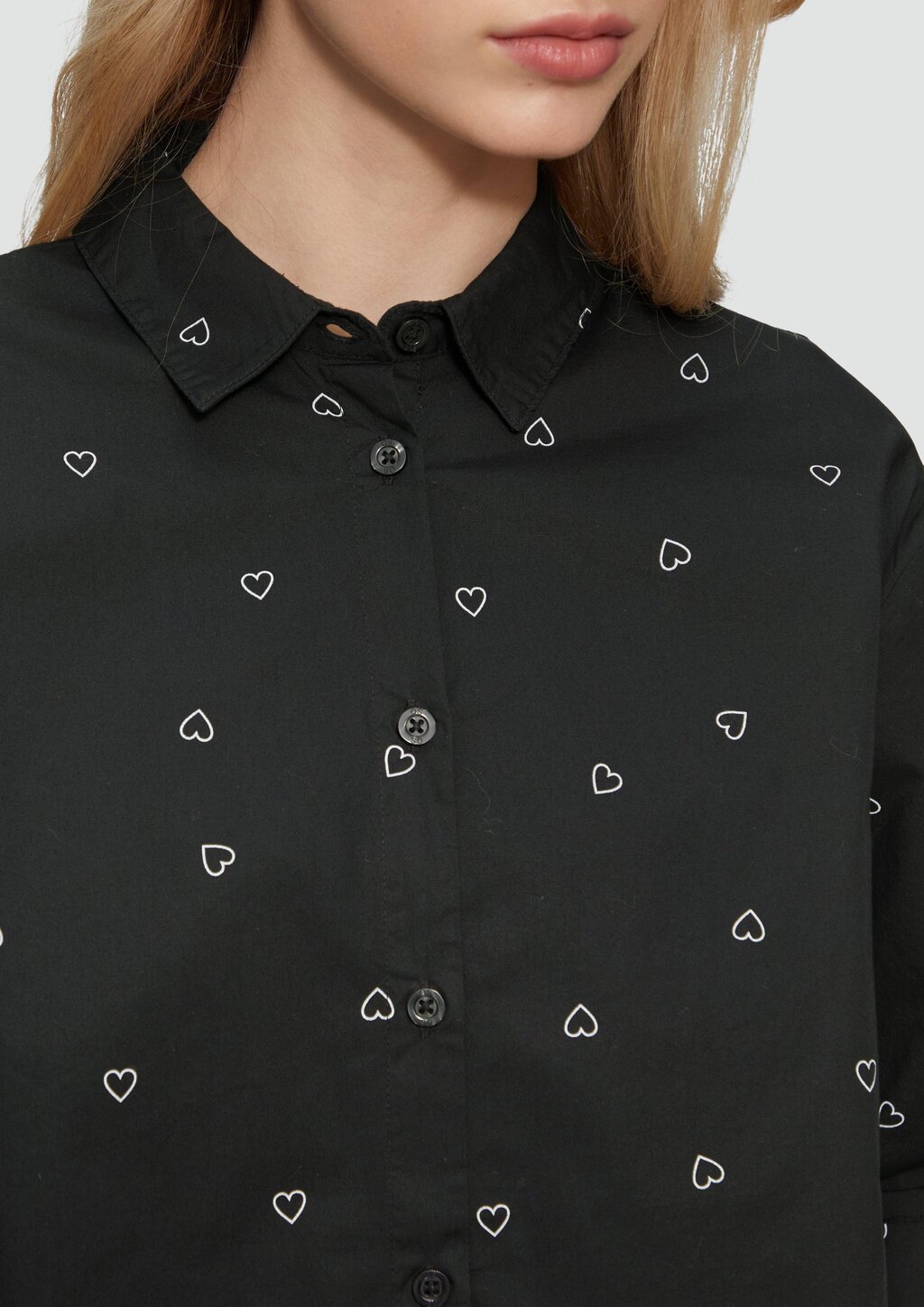 Baumwollbluse mit All-over-Print