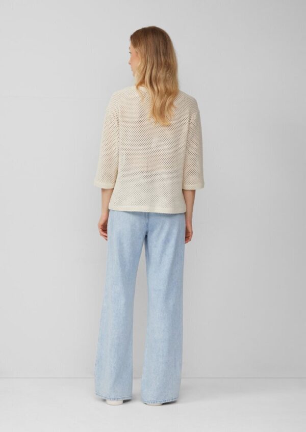 Transparentes Rundhalsshirt aus Ajourjersey