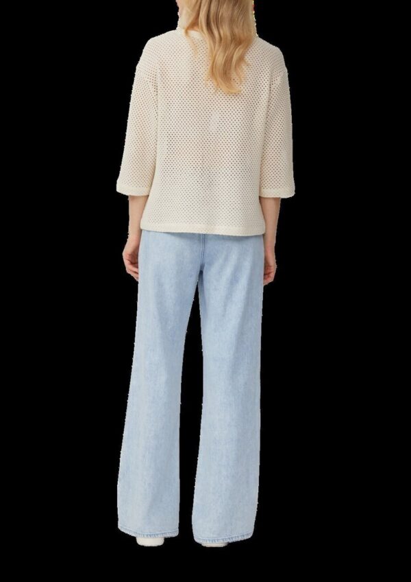 Transparentes Rundhalsshirt aus Ajourjersey