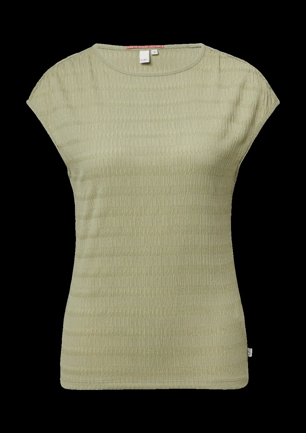 Strukturiertes T-Shirt mit Raffdetails an den Schultern