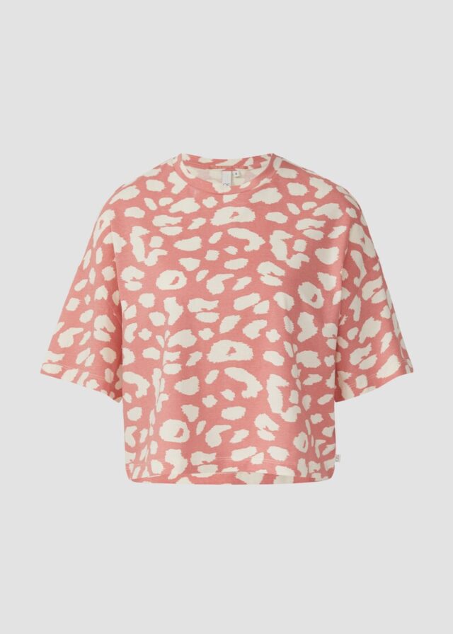 Verkürztes T-Shirt mit All-over-Print