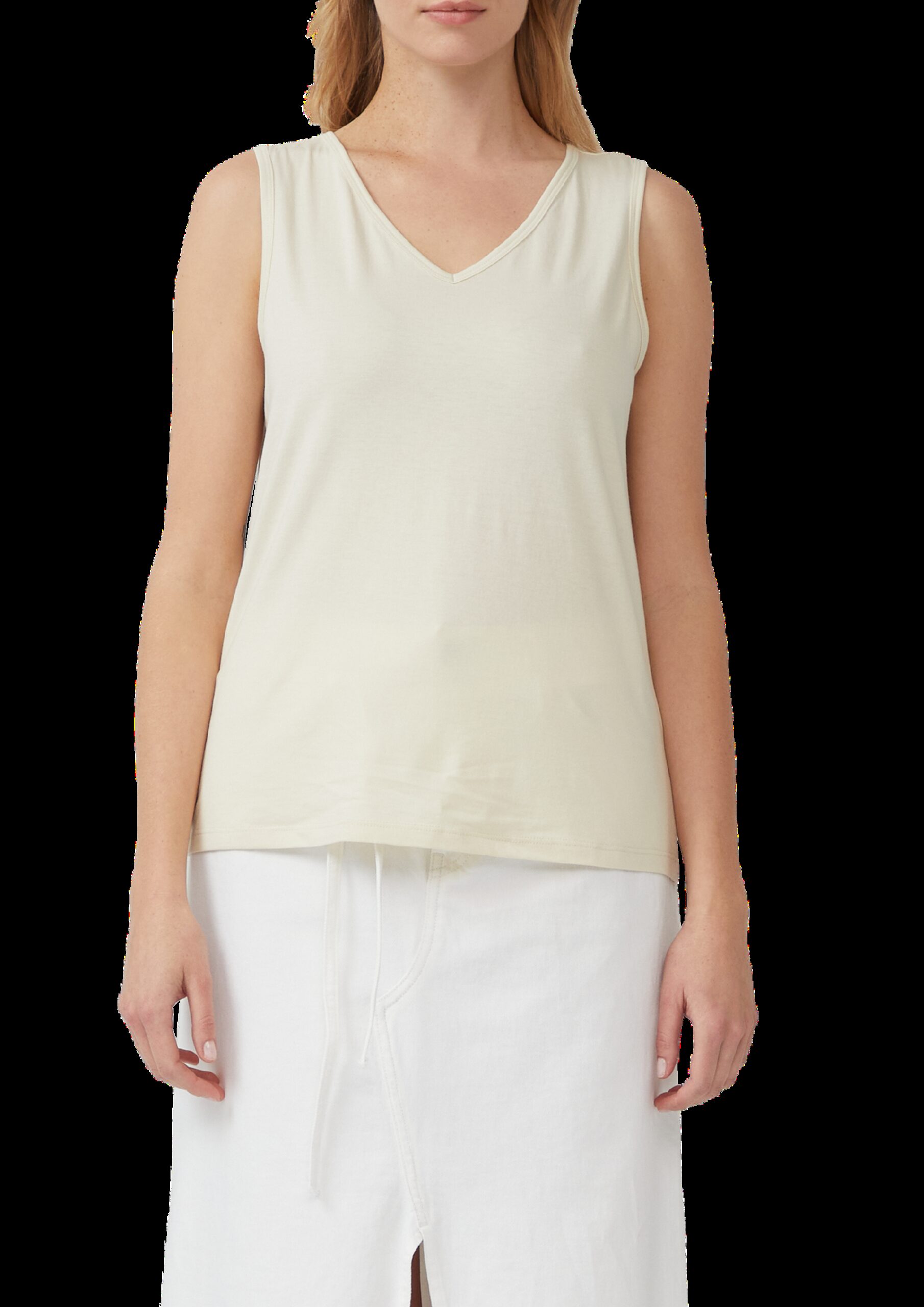 Top mit V-Ausschnitt und Rücken-Detail