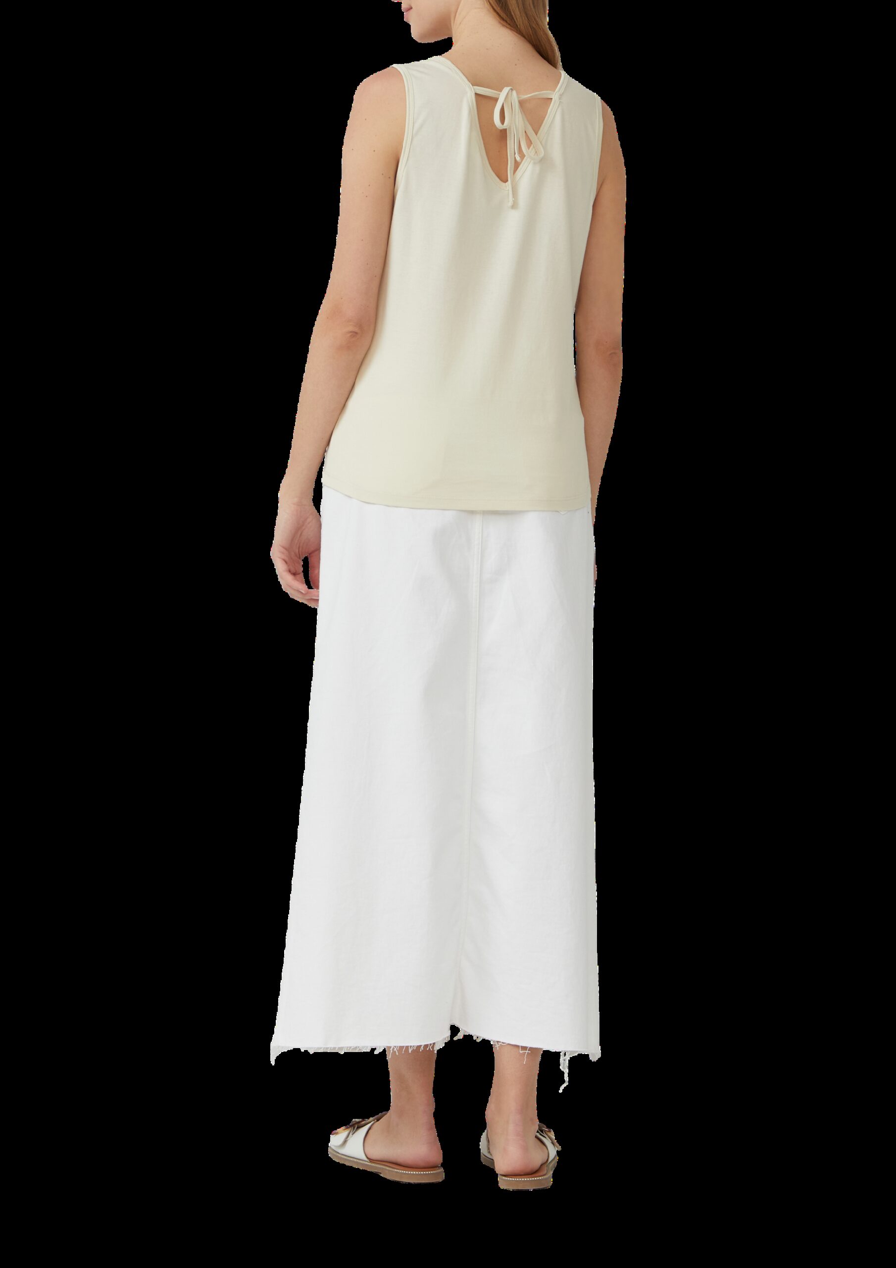 Top mit V-Ausschnitt und Rücken-Detail