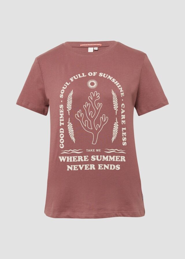 Baumwoll T-Shirt mit Frontprint