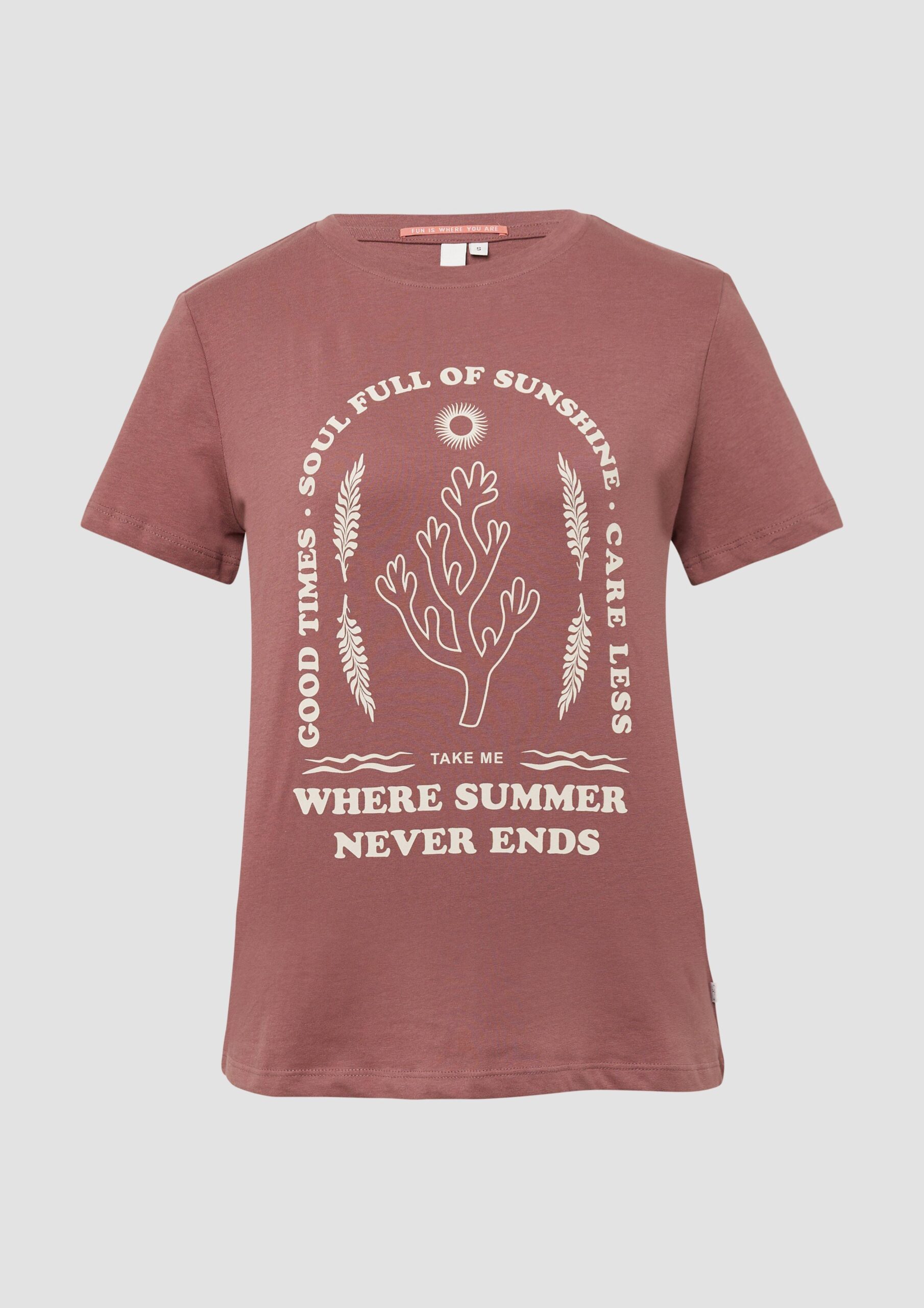 Baumwoll T-Shirt mit Frontprint