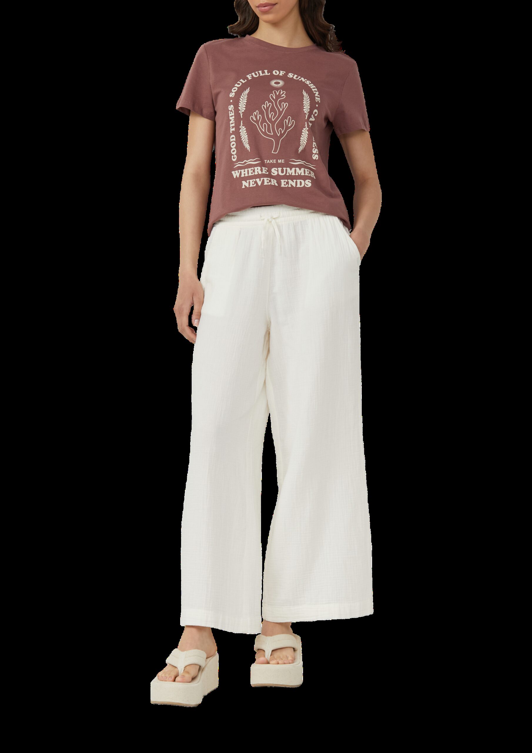 Baumwoll T-Shirt mit Frontprint