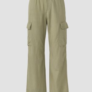 Cargo-Hose aus Leinenmix mit Kordelzug am Saum