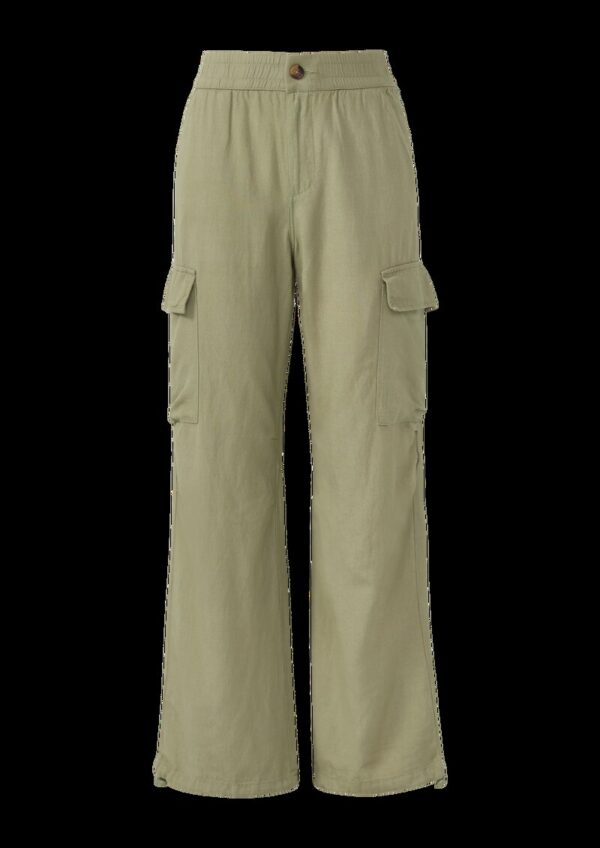 Cargo-Hose aus Leinenmix mit Kordelzug am Saum